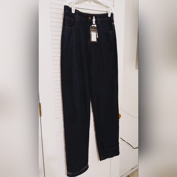 NWT Bright and Beautiful Bijou Rainbow Embroidered Dark Wash High Waisted Jeans - Picture 4 of 12